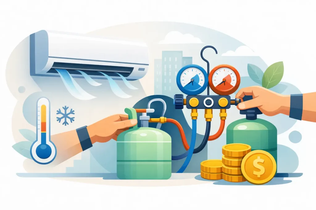 Air Conditioning Gas Filling Signs and Costs